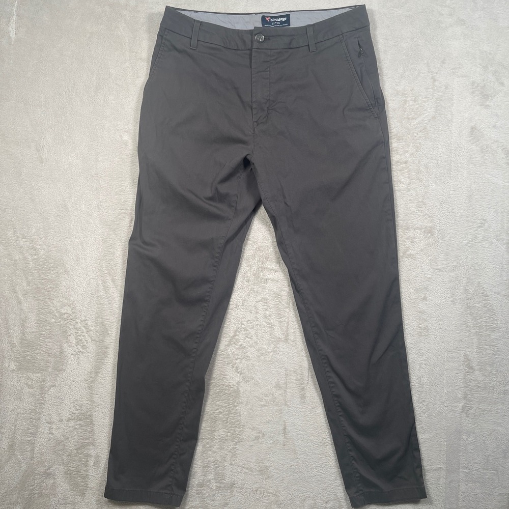 Birddogs Pants The Biff Tannen Mens 32x30 Gray Tapered Stretch Chino Tech Pocket